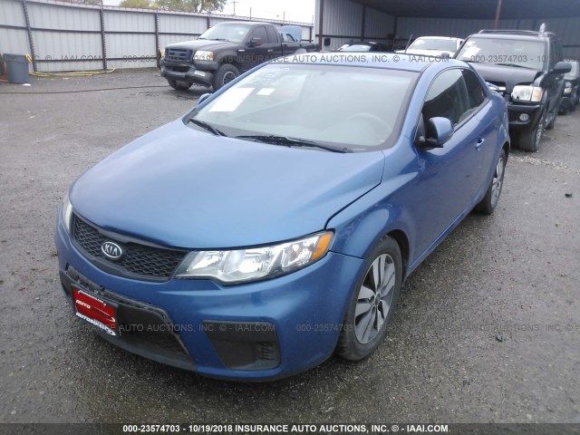 KNAFU6A2XD5739240 - 2013 KIA FORTE EX BLUE photo 2