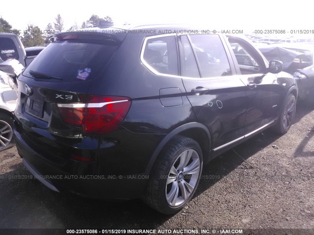 5UXWX7C59BL734755 - 2011 BMW X3 XDRIVE35I BLACK photo 4