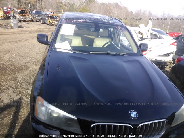 5UXWX7C59BL734755 - 2011 BMW X3 XDRIVE35I BLACK photo 6