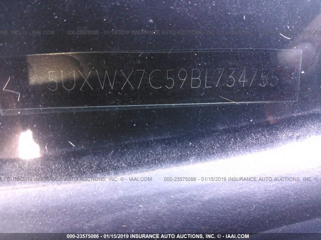 5UXWX7C59BL734755 - 2011 BMW X3 XDRIVE35I BLACK photo 9