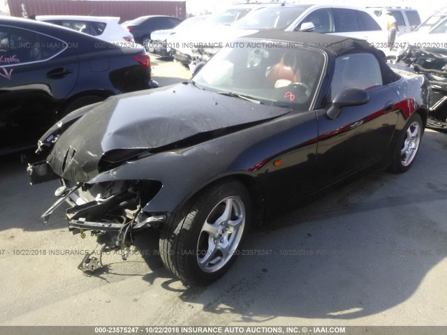 JHMAP1147YT003610 - 2000 HONDA S2000 BLACK photo 2