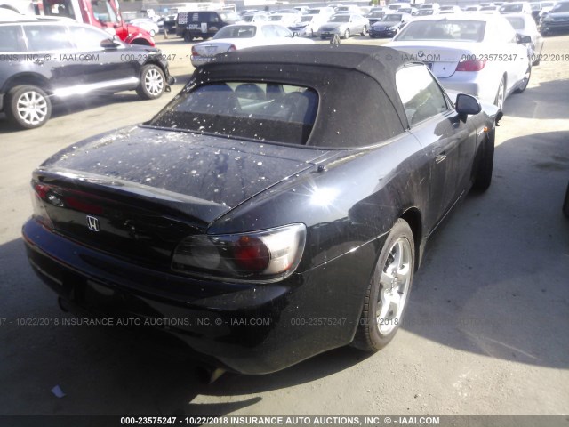 JHMAP1147YT003610 - 2000 HONDA S2000 BLACK photo 4