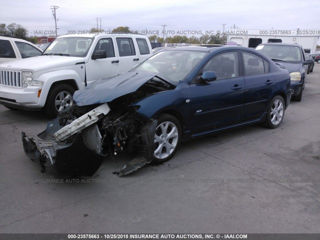 JM1BK323981863994 - 2008 MAZDA 3 S BLUE photo 2