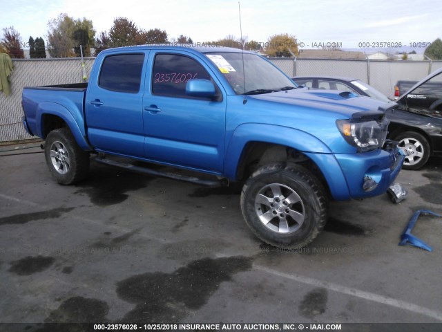 5TEJU4GN7AZ721015 - 2010 TOYOTA TACOMA DOUBLE CAB PRERUNNER BLUE photo 1