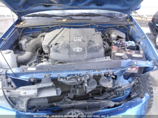 5TEJU4GN7AZ721015 - 2010 TOYOTA TACOMA DOUBLE CAB PRERUNNER BLUE photo 10