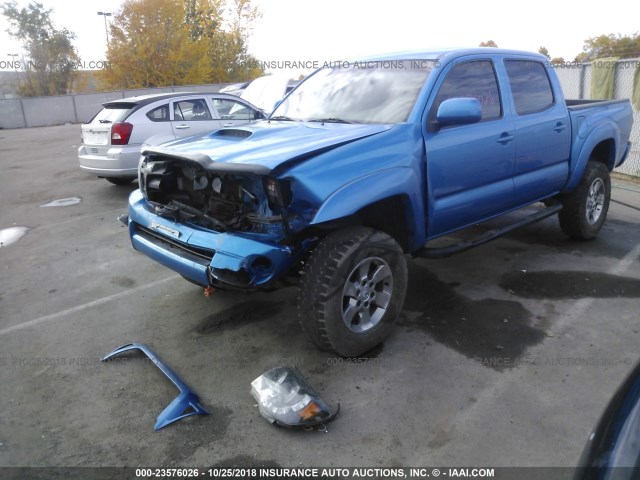 5TEJU4GN7AZ721015 - 2010 TOYOTA TACOMA DOUBLE CAB PRERUNNER BLUE photo 2