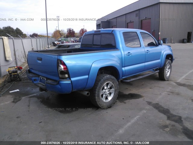 5TEJU4GN7AZ721015 - 2010 TOYOTA TACOMA DOUBLE CAB PRERUNNER BLUE photo 4