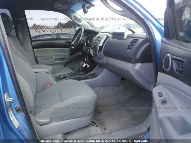 5TEJU4GN7AZ721015 - 2010 TOYOTA TACOMA DOUBLE CAB PRERUNNER BLUE photo 5