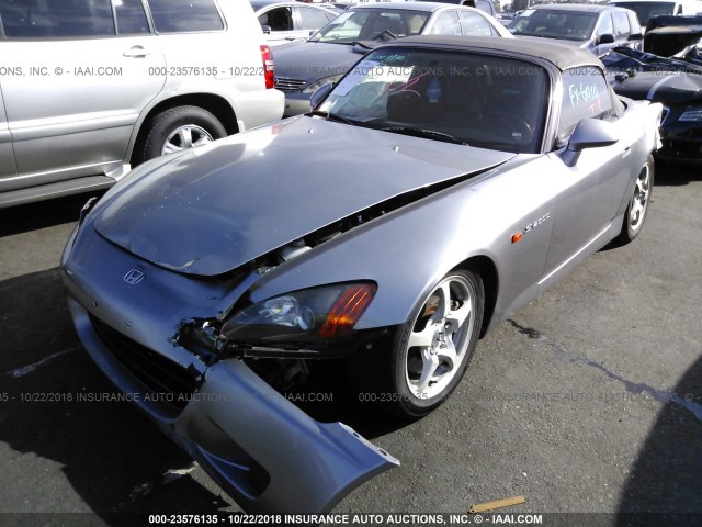 JHMAP1149YT001454 - 2000 HONDA S2000 SILVER photo 2