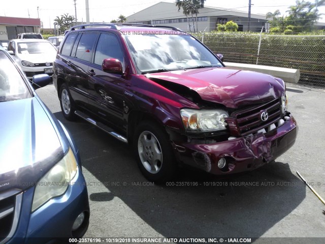 JTEDP21A650046872 - 2005 TOYOTA HIGHLANDER LIMITED RED photo 1