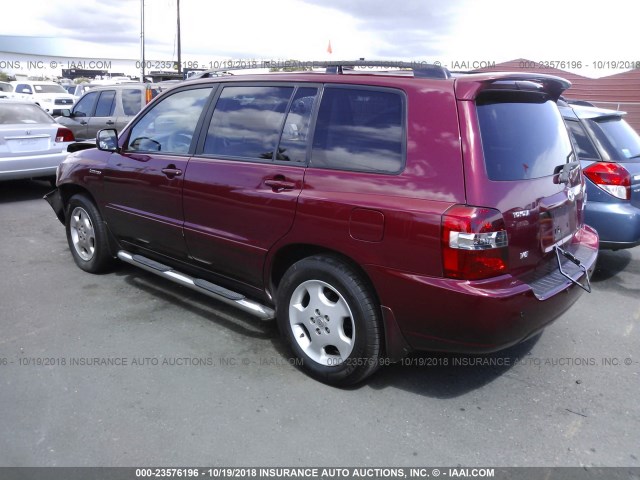 JTEDP21A650046872 - 2005 TOYOTA HIGHLANDER LIMITED RED photo 3