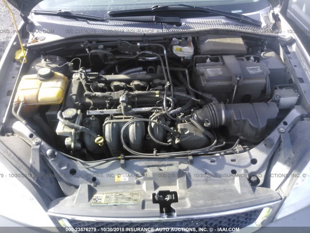 1FAFP34N87W322220 - 2007 FORD FOCUS ZX4/S/SE/SES GRAY photo 10