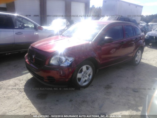 1B3HB28B28D742419 - 2008 DODGE CALIBER RED photo 2