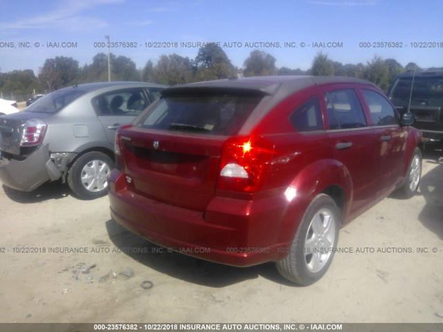 1B3HB28B28D742419 - 2008 DODGE CALIBER RED photo 4