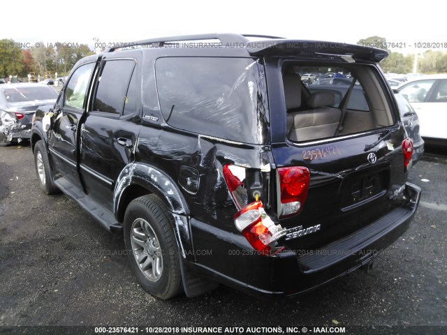 5TDBT48A15S250842 - 2005 TOYOTA SEQUOIA LIMITED BLACK photo 3