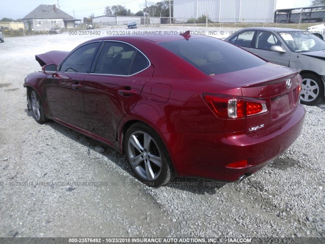 JTHBE5C20C5030092 - 2012 LEXUS IS 350 BURGUNDY photo 3