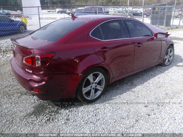 JTHBE5C20C5030092 - 2012 LEXUS IS 350 BURGUNDY photo 4