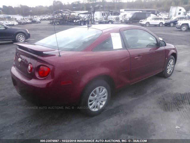 1G1AT18H697113749 - 2009 CHEVROLET COBALT LT RED photo 4