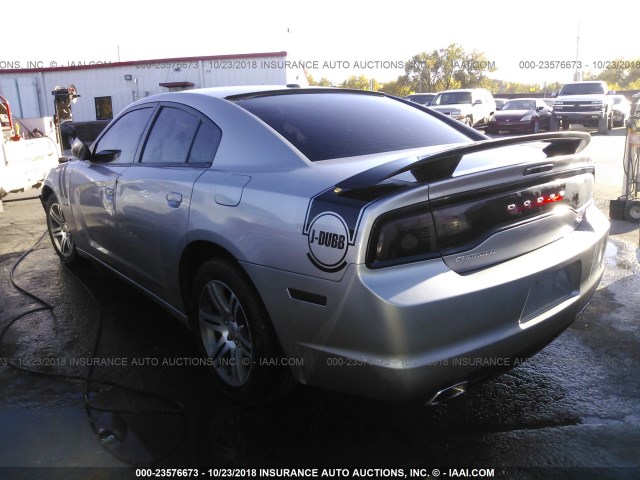 2C3CDXCT7EH252450 - 2014 DODGE CHARGER R/T SILVER photo 3