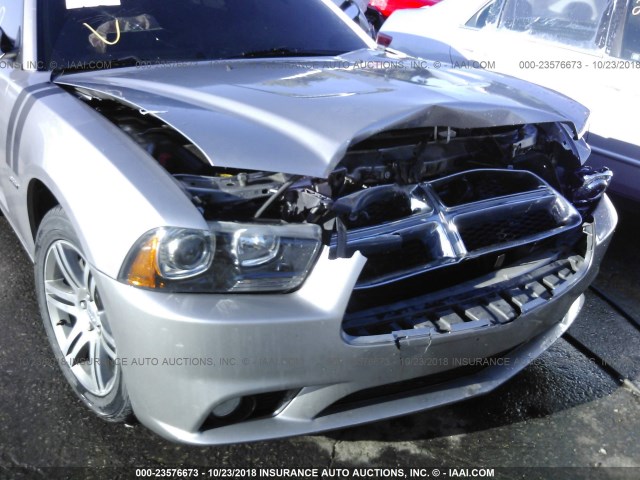 2C3CDXCT7EH252450 - 2014 DODGE CHARGER R/T SILVER photo 6