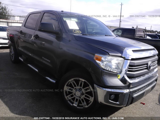 5TFEM5F10EX073620 - 2014 TOYOTA TUNDRA CREWMAX SR5 GRAY photo 1