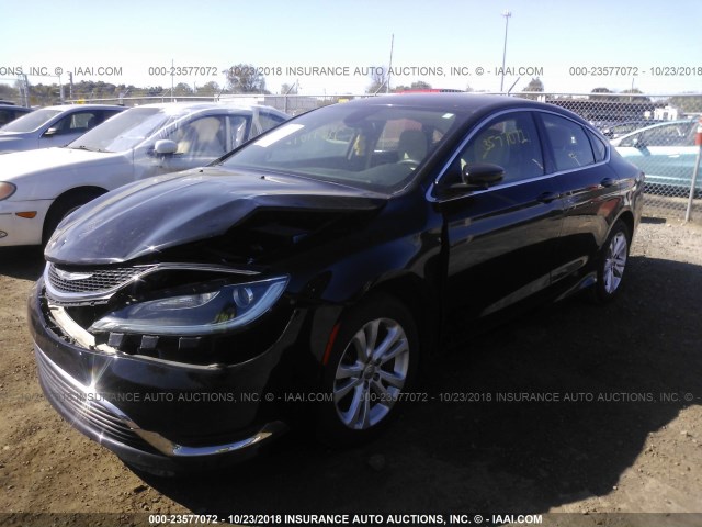 1C3CCCAB0FN667799 - 2015 CHRYSLER 200 LIMITED BLACK photo 2