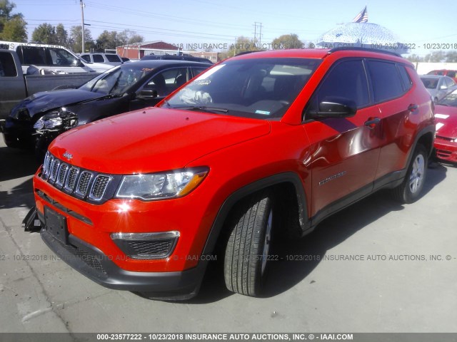 3C4NJCAB5JT186224 - 2018 JEEP COMPASS SPORT ORANGE photo 2