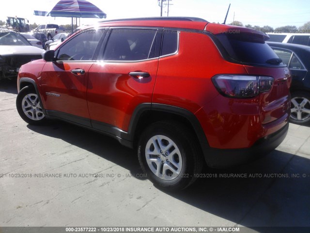 3C4NJCAB5JT186224 - 2018 JEEP COMPASS SPORT ORANGE photo 3