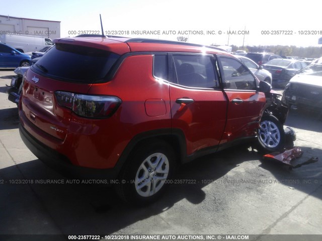 3C4NJCAB5JT186224 - 2018 JEEP COMPASS SPORT ORANGE photo 4