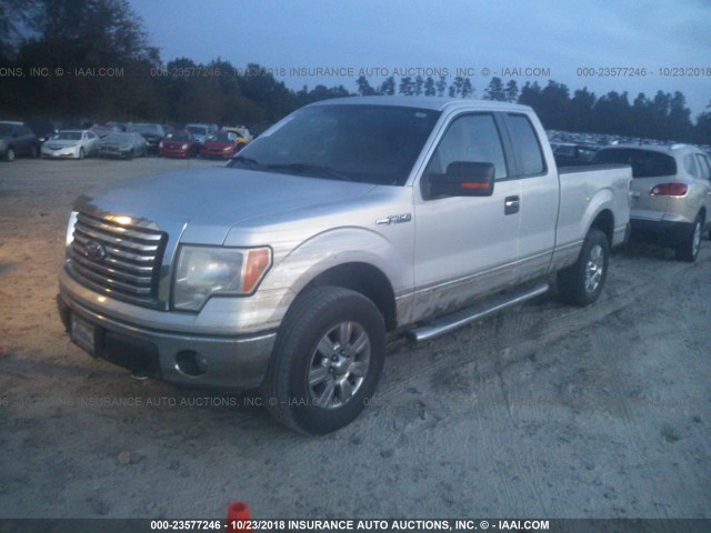 1FTFX1EV3AFC64506 - 2010 FORD F150 SUPER CAB SILVER photo 2