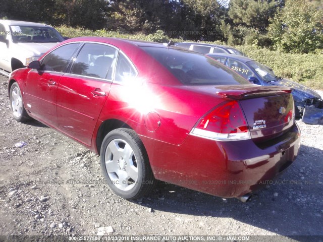 2G1WD58C279250097 - 2007 CHEVROLET IMPALA SUPER SPORT RED photo 3