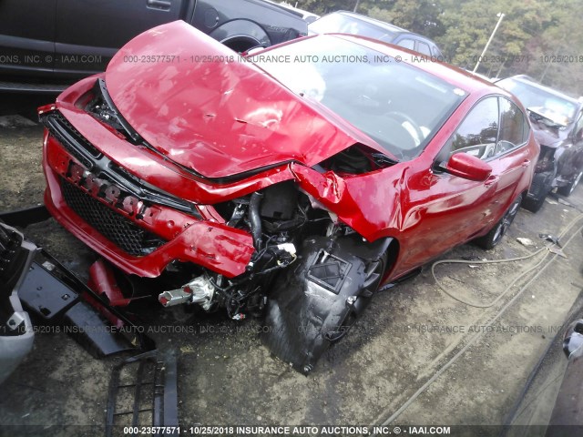 1C3CDFBB0GD564936 - 2016 DODGE DART SXT RED photo 2