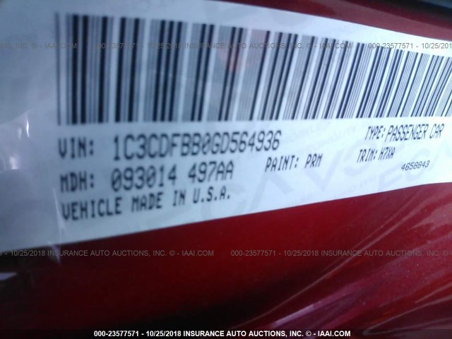 1C3CDFBB0GD564936 - 2016 DODGE DART SXT RED photo 9