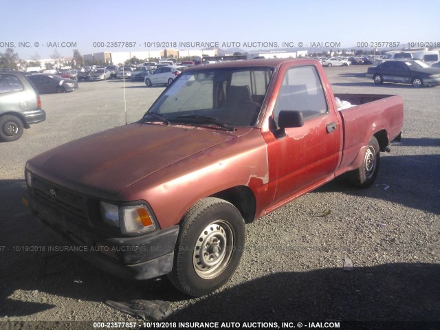 4TARN81A5NZ020810 - 1992 TOYOTA PICKUP 1/2 TON SHORT WHEELBASE STB RED photo 2