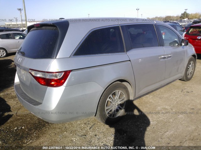 5FNRL5H61BB085956 - 2011 HONDA ODYSSEY EXL SILVER photo 4