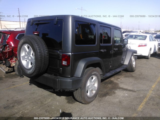 1C4BJWDG9JL834428 - 2018 JEEP WRANGLER UNLIMITE SPORT GRAY photo 4