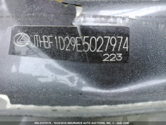 JTHBF1D29E5027974 - 2014 LEXUS IS 250 GRAY photo 9