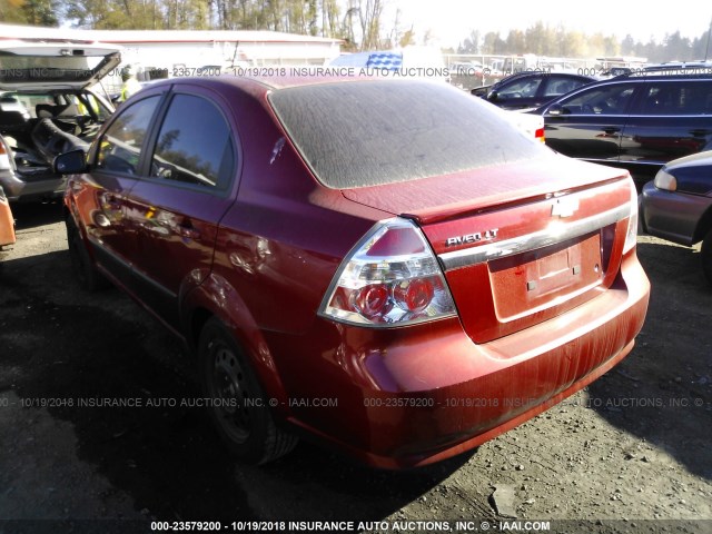 KL1TG5DE5BB263935 - 2011 CHEVROLET AVEO LT RED photo 3