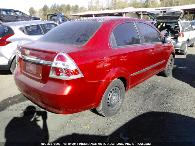 KL1TG5DE5BB263935 - 2011 CHEVROLET AVEO LT RED photo 4