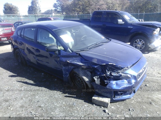 4S3GTAA64J3739404 - 2018 SUBARU IMPREZA BLUE photo 1