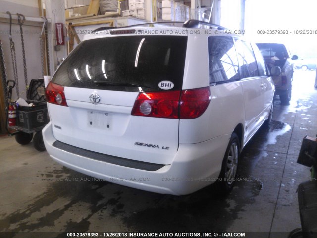 5TDZK23CX8S166778 - 2008 TOYOTA SIENNA CE/LE WHITE photo 4