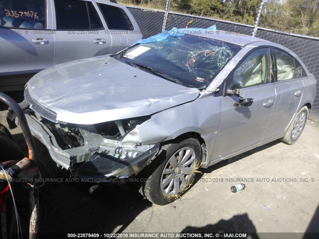 1G1PC5SHXB7276730 - 2011 CHEVROLET CRUZE LS SILVER photo 2