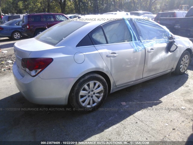 1G1PC5SHXB7276730 - 2011 CHEVROLET CRUZE LS SILVER photo 4