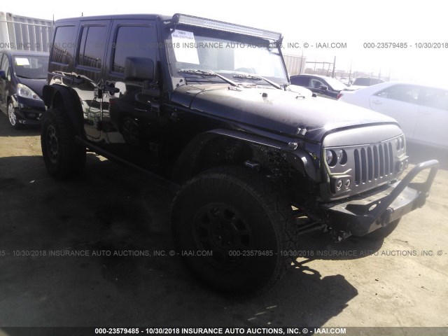 1C4HJWEG5GL244051 - 2016 JEEP WRANGLER UNLIMITE SAHARA BLACK photo 1