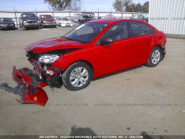 1G1PA5SH1E7427805 - 2014 CHEVROLET CRUZE LS RED photo 2