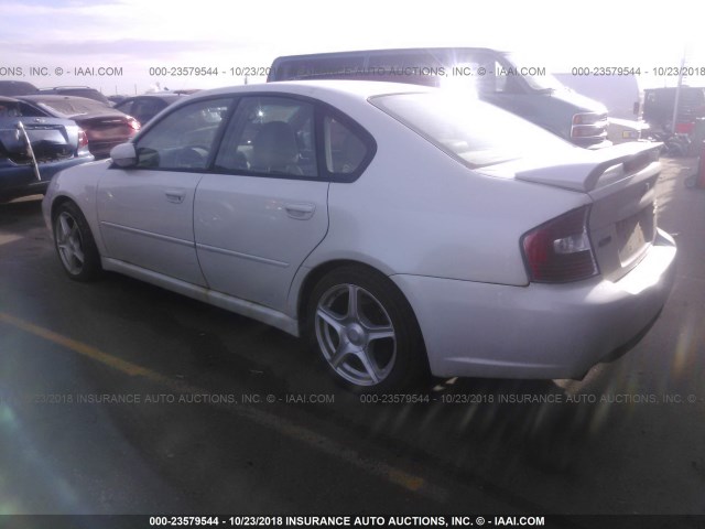 4S3BL676654217338 - 2005 SUBARU LEGACY GT LIMITED WHITE photo 3