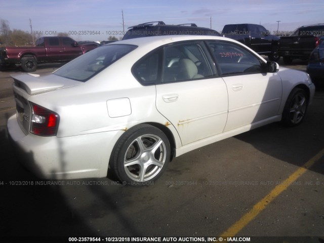 4S3BL676654217338 - 2005 SUBARU LEGACY GT LIMITED WHITE photo 4