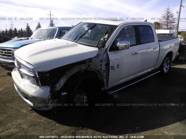 1C6RR7NT3JS237085 - 2018 RAM 1500 LARAMIE WHITE photo 2