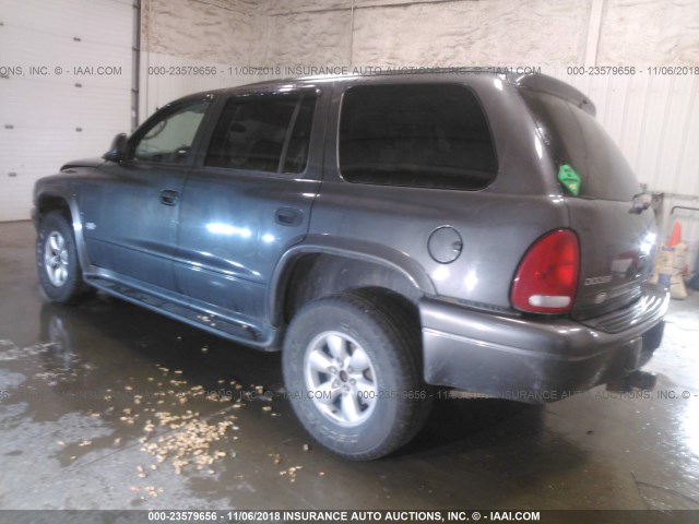 1B4HS38N12F114567 - 2002 DODGE DURANGO SPORT/SXT GRAY photo 3