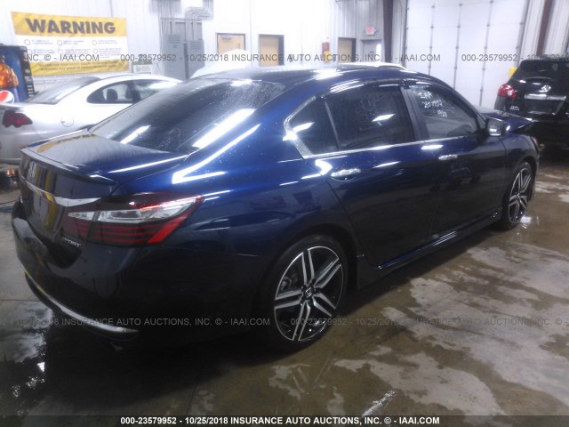 1HGCR2F54HA114169 - 2017 HONDA ACCORD SPORT BLUE photo 4